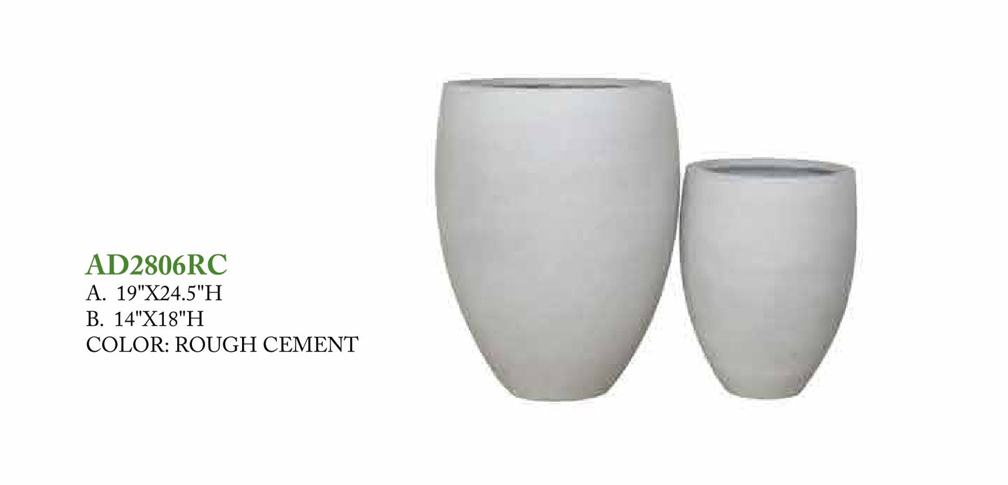 FICONSTONE COLLECTION - VASE AD2806 ROUGH CEMENT